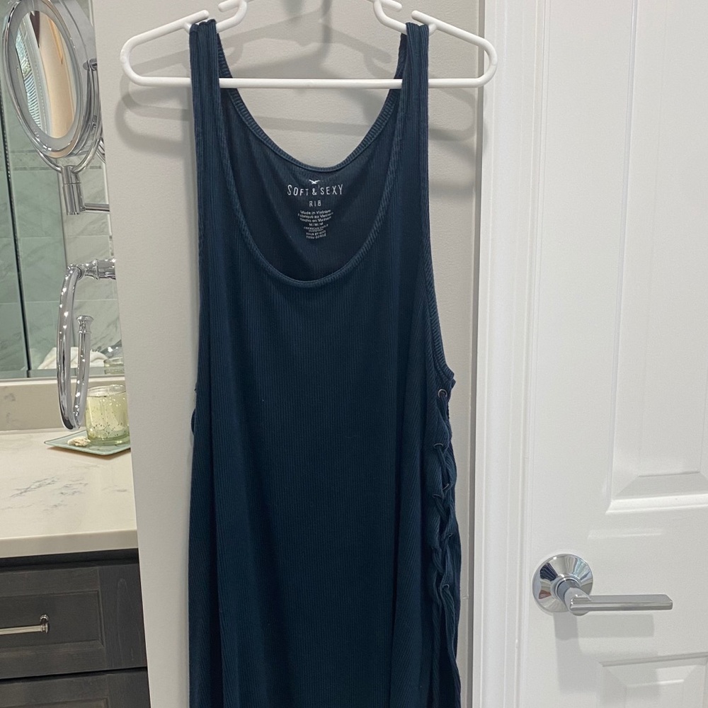 Ribbed tie up side Tank
